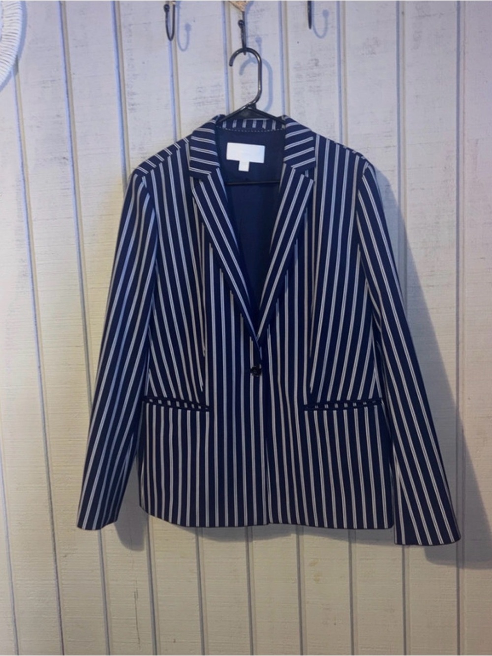 Hugo boss blazer navy blue with white stripes